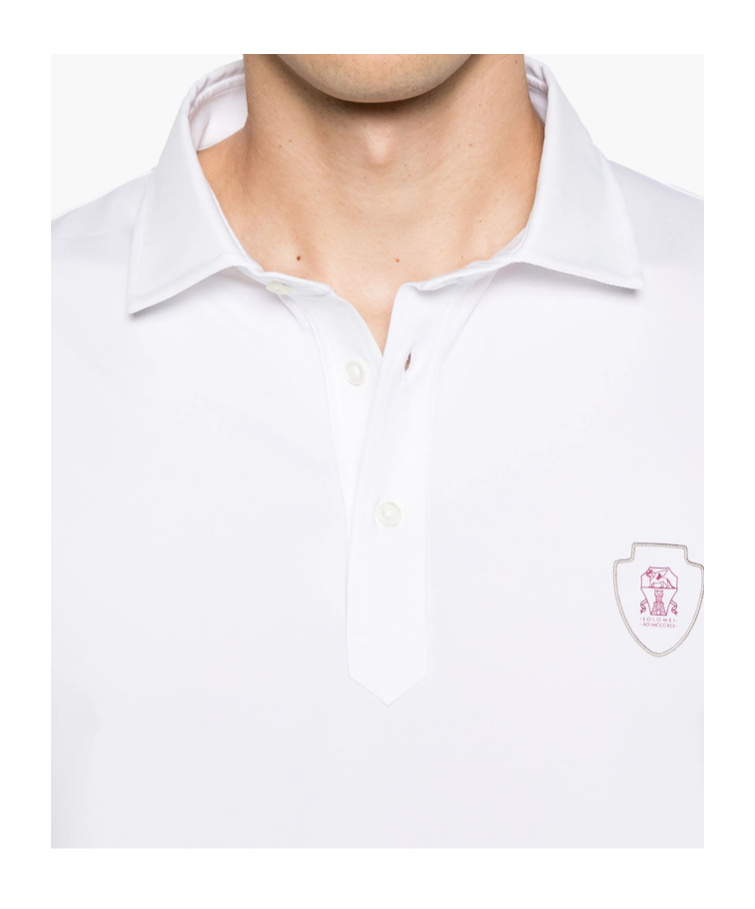 Brunello Cucinelli Polo Shirt With Lapel Short Sleeve In White