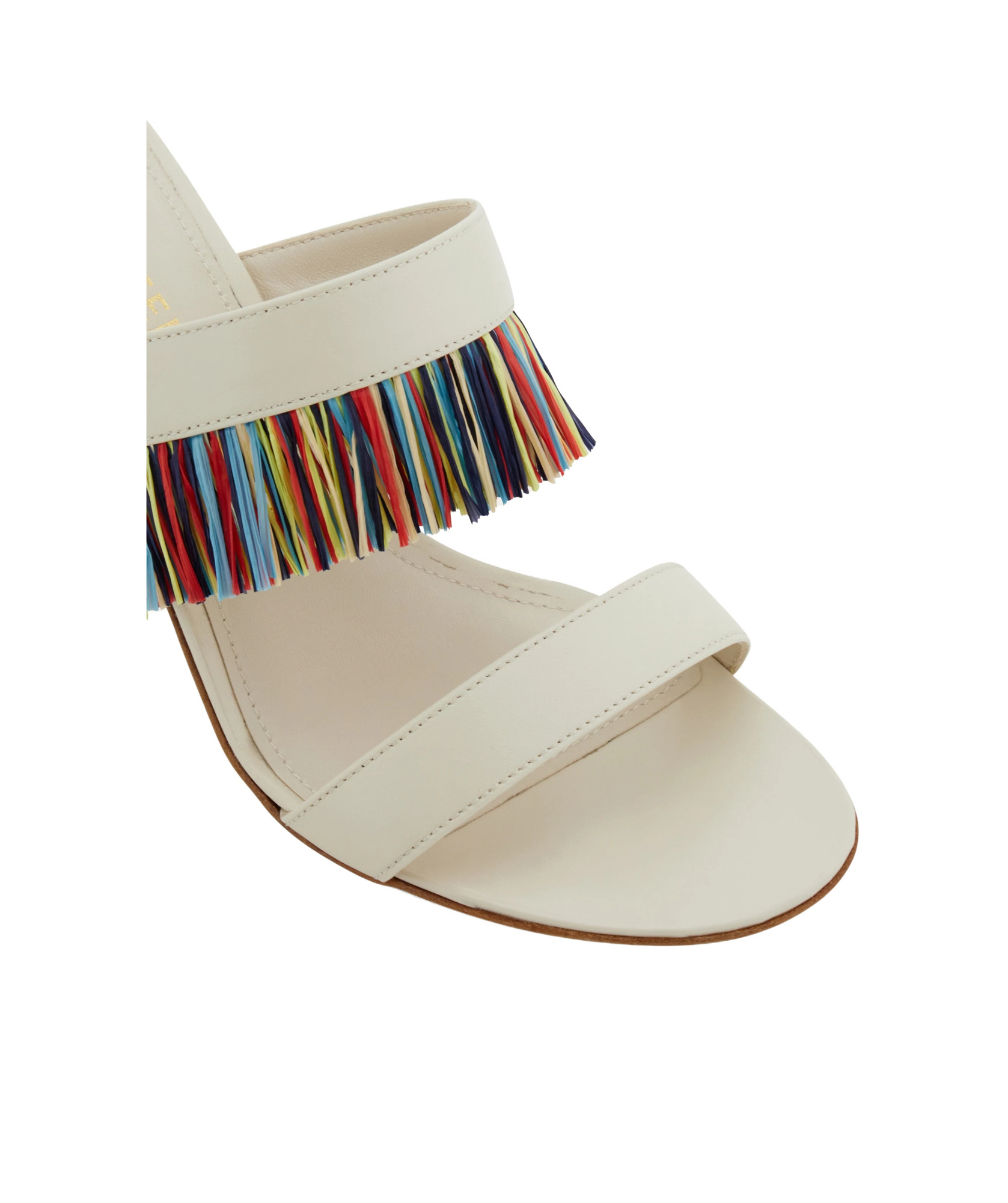Ferragamo Unique Mules With Colorful Fringe Detail In White