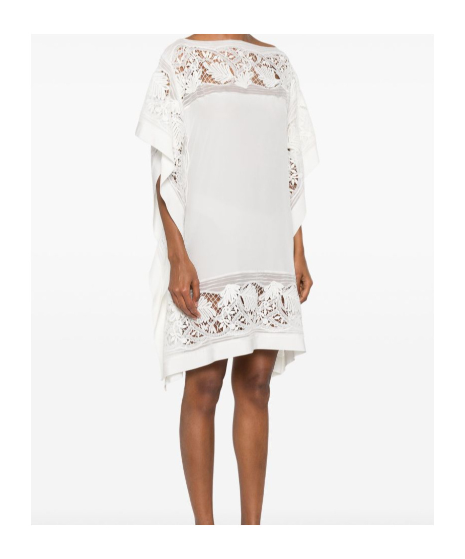 Ermanno Scervino Embroidered Silk Short Dress