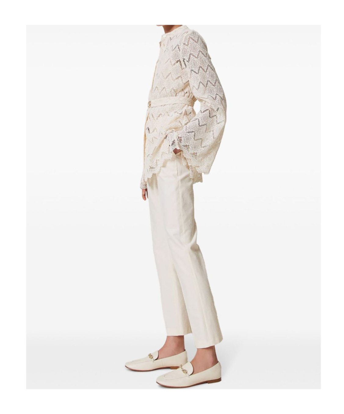 Shop Twinset Straight-leg Gabardine Trousers
