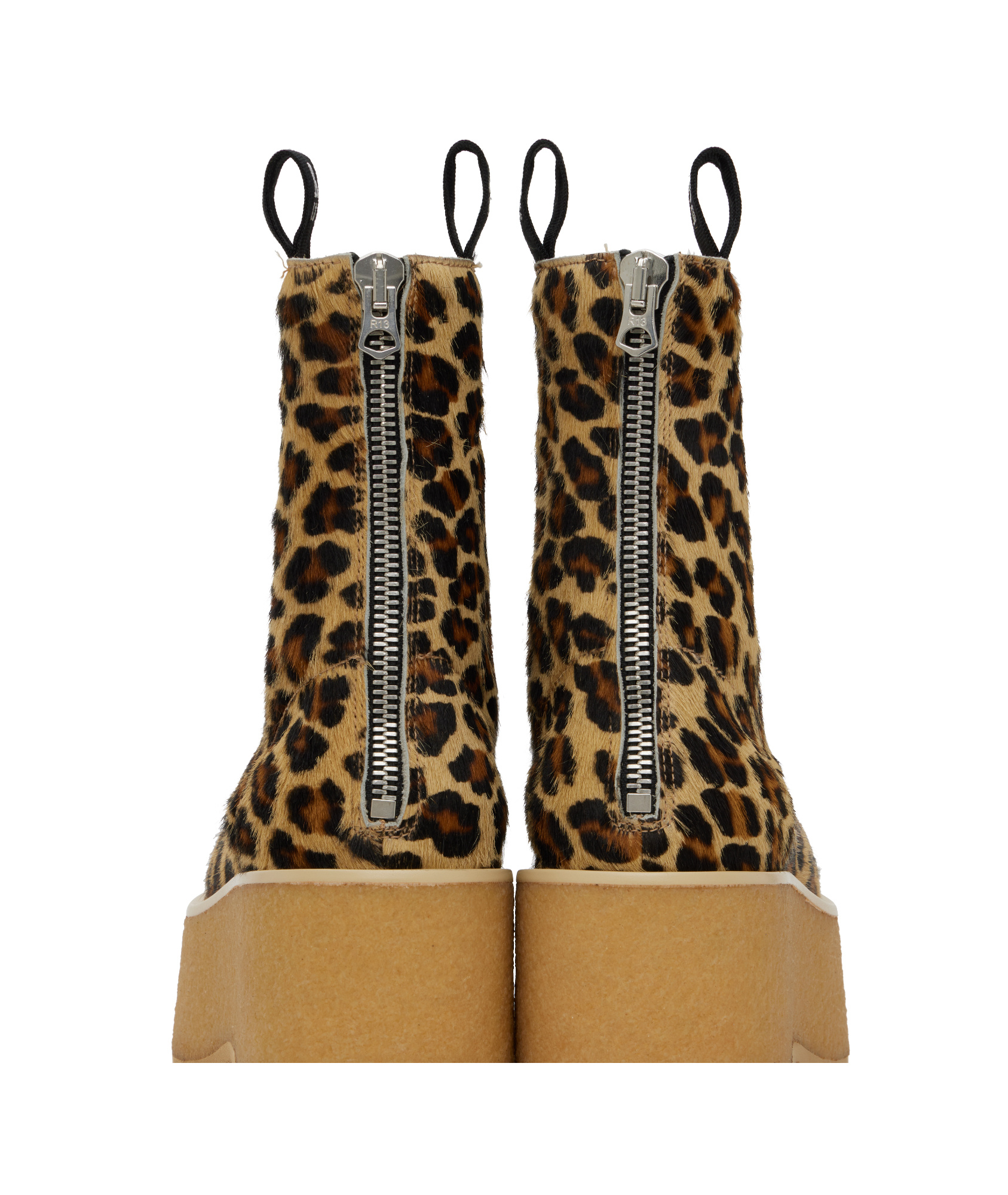 R13 Platform Ankle Boots In Brown
