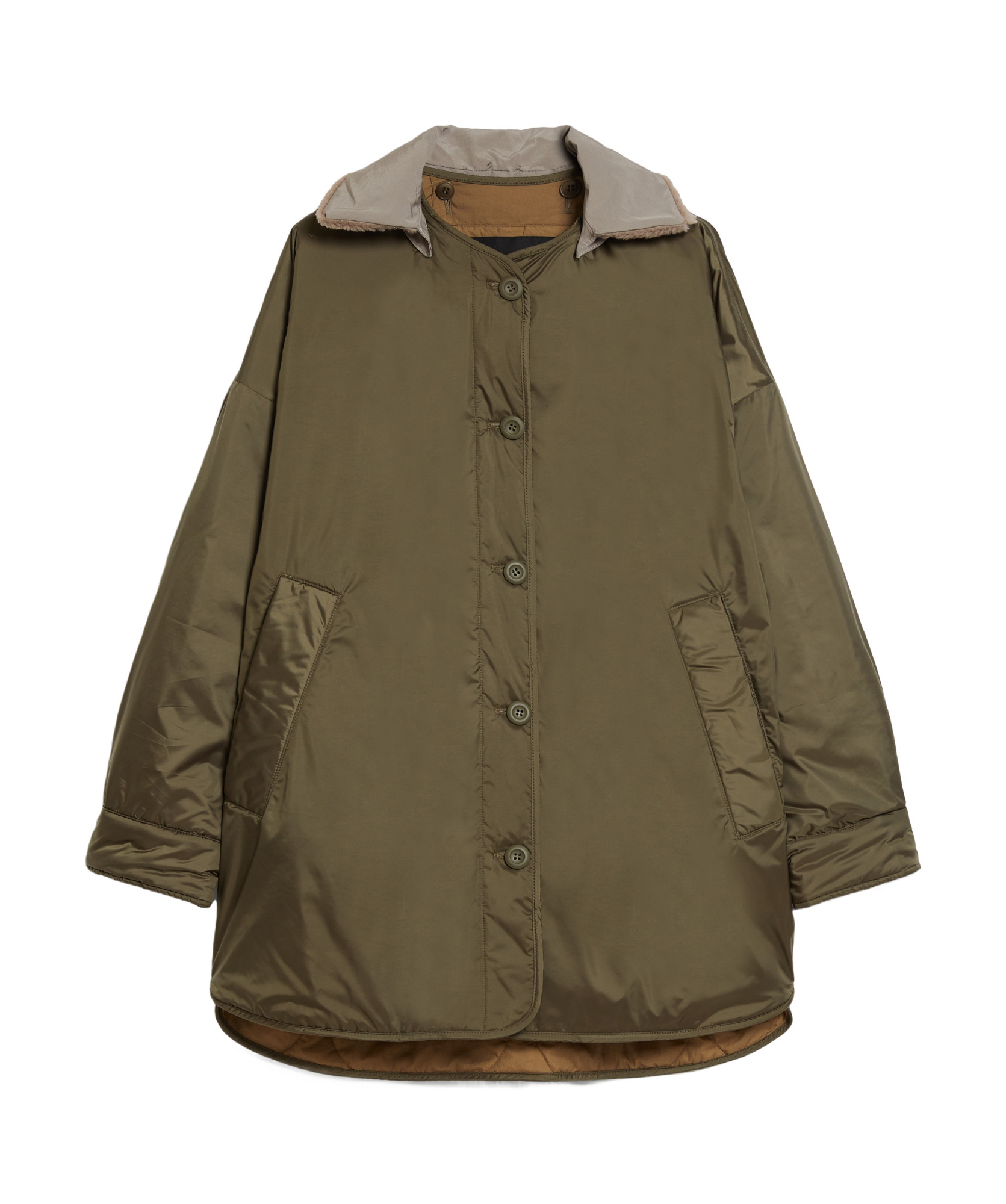 Weekend Max Mara Long-sleeved Double-sided Cotton Suit In Brown