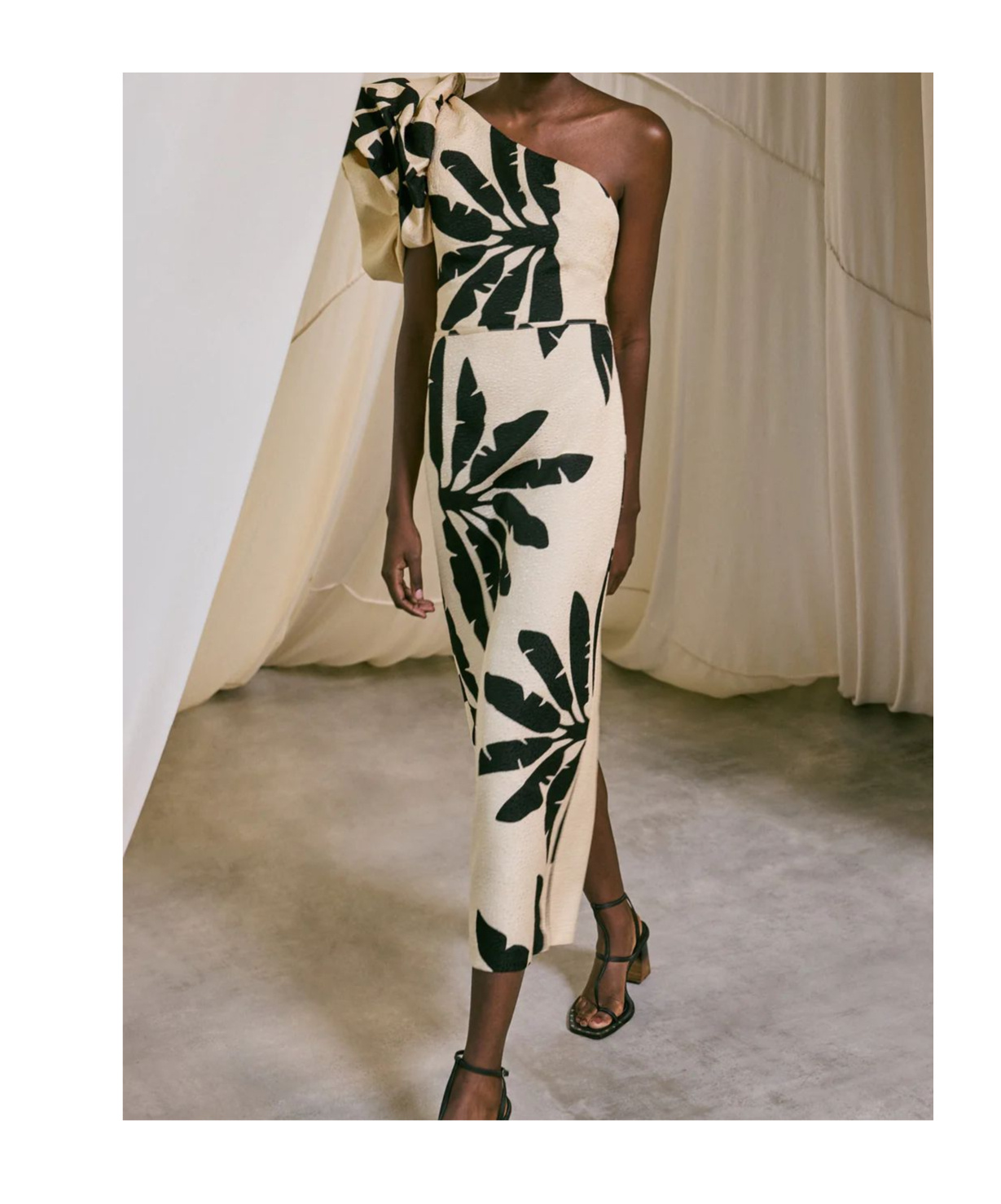 Johanna Ortiz Coyote Dance One-shoulder Silk Midi Dress In Neutral