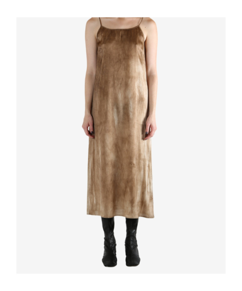 Uma Wang Spaghetti Strap Dress In Brown
