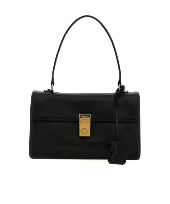 Prada Flip Shoulder Bag In Black