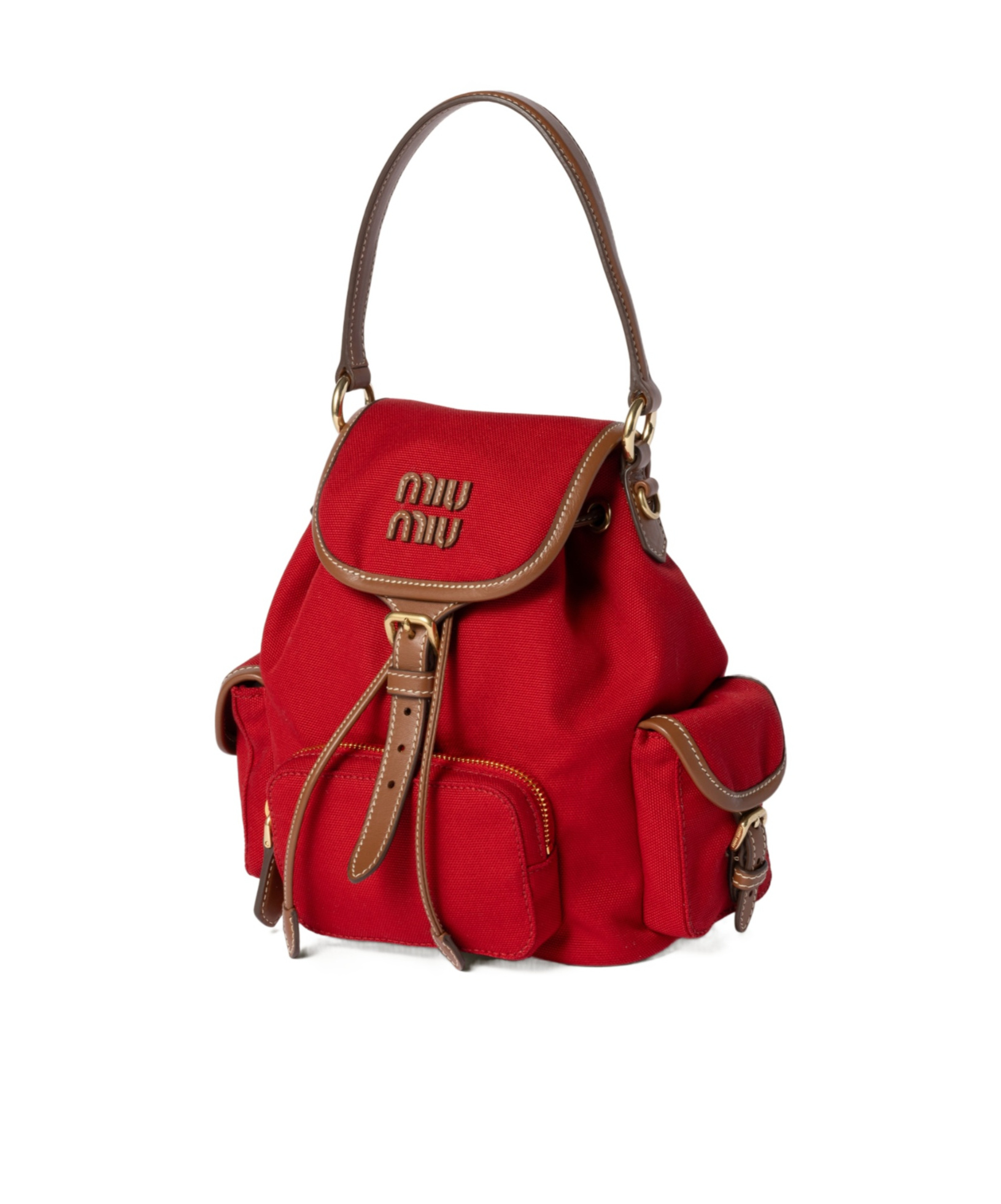 Miu Miu Canvas And Leather Backpack