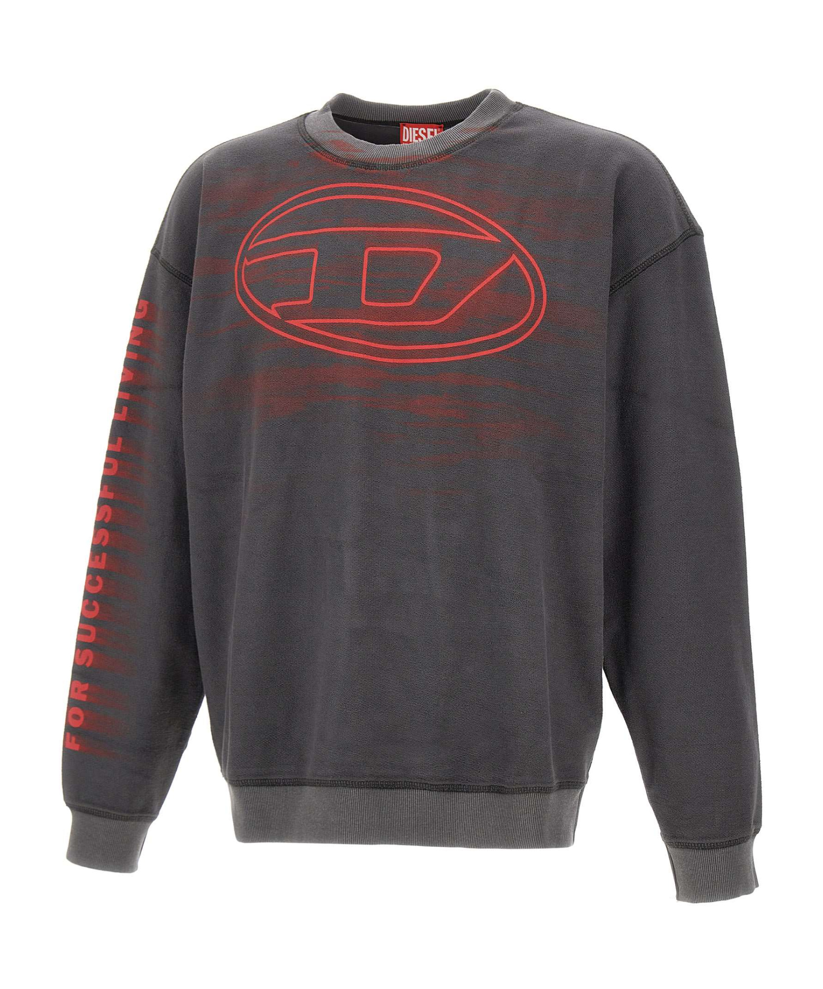 Diesel S-boxt-t1 Logo-print Sweatshirt In Gray