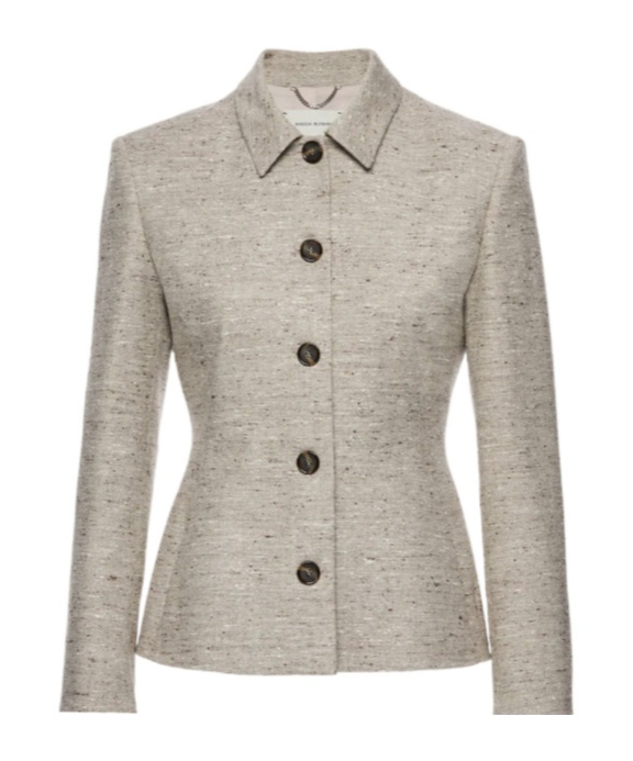 Magda Butrym Classic Button-up Blazer In Beige Melange In White