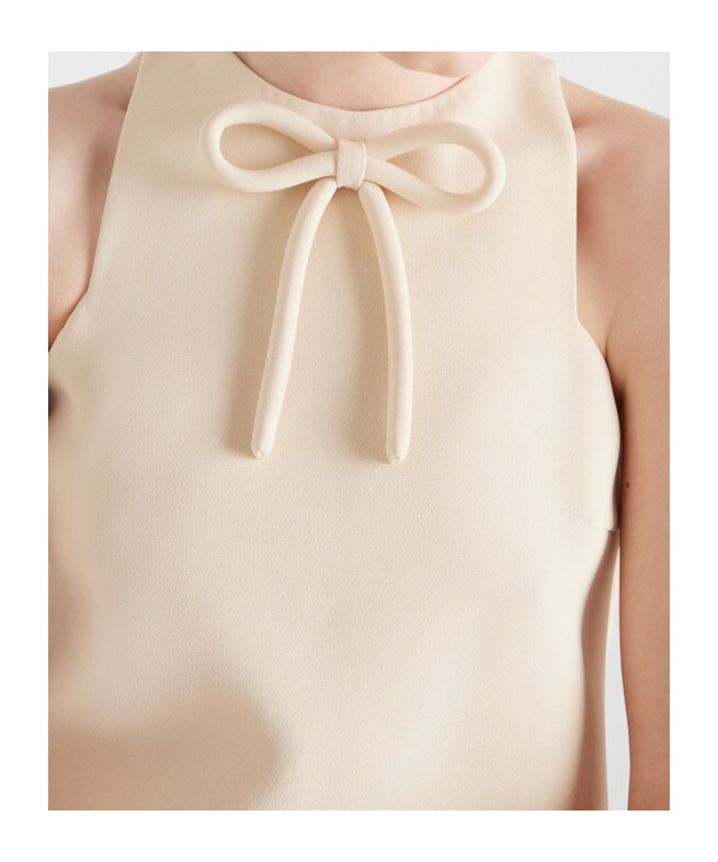Prada Top With Bow In Natural Color