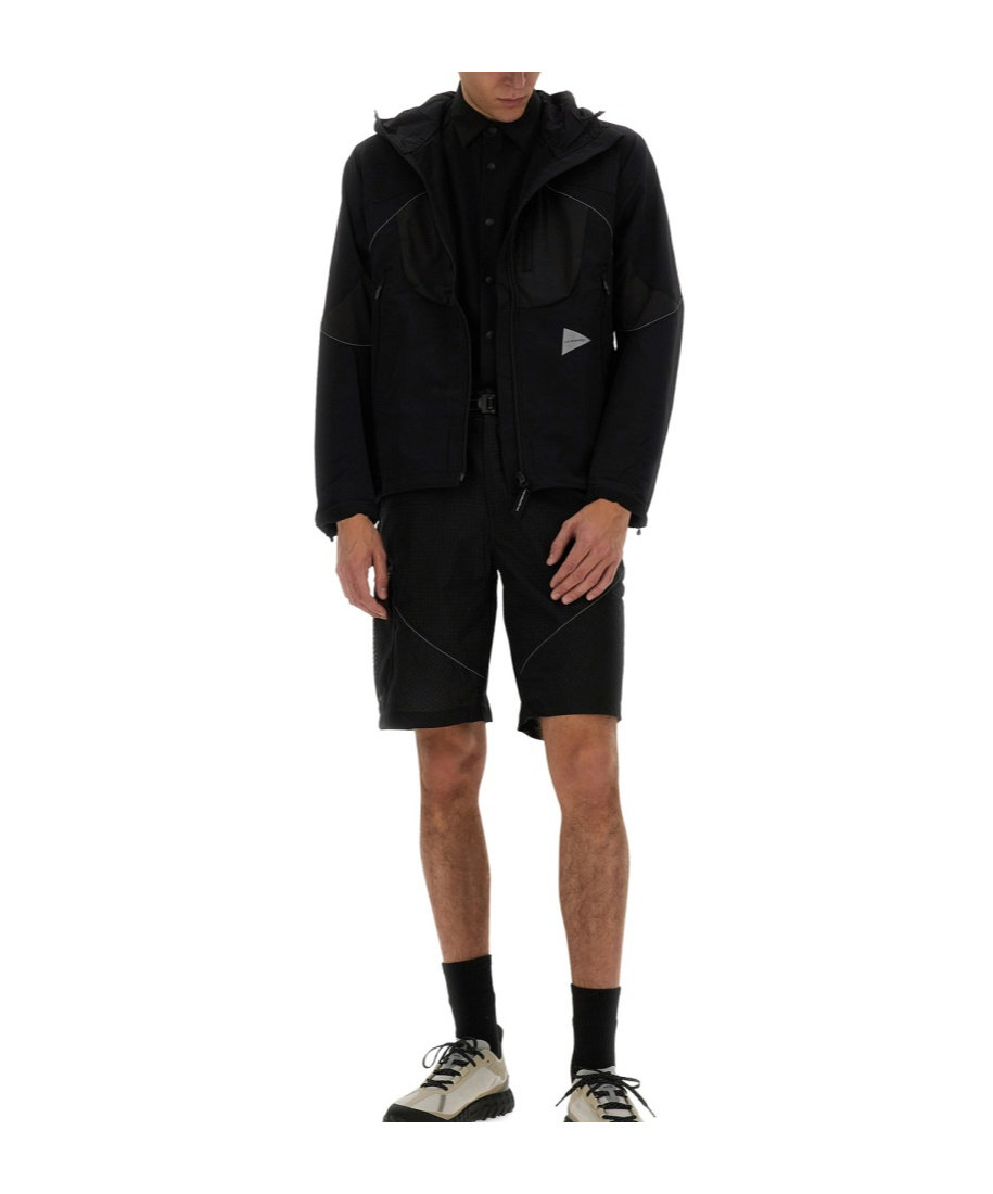 And Wander Logo Printed Hooded Jacket In Multi