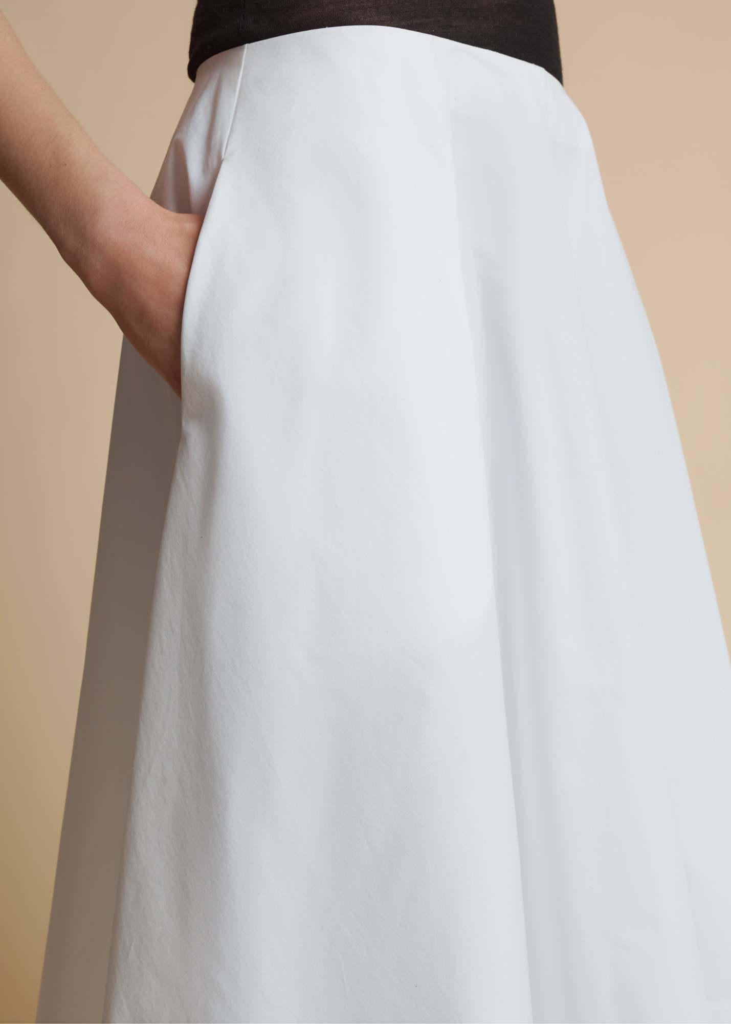 Khaite A-line Poplin Skirt In White