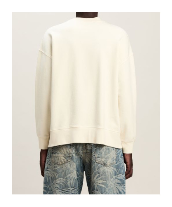 Palm Angels Cotton Crew Neck Sweatshirt With Teddy Bear Motif In White