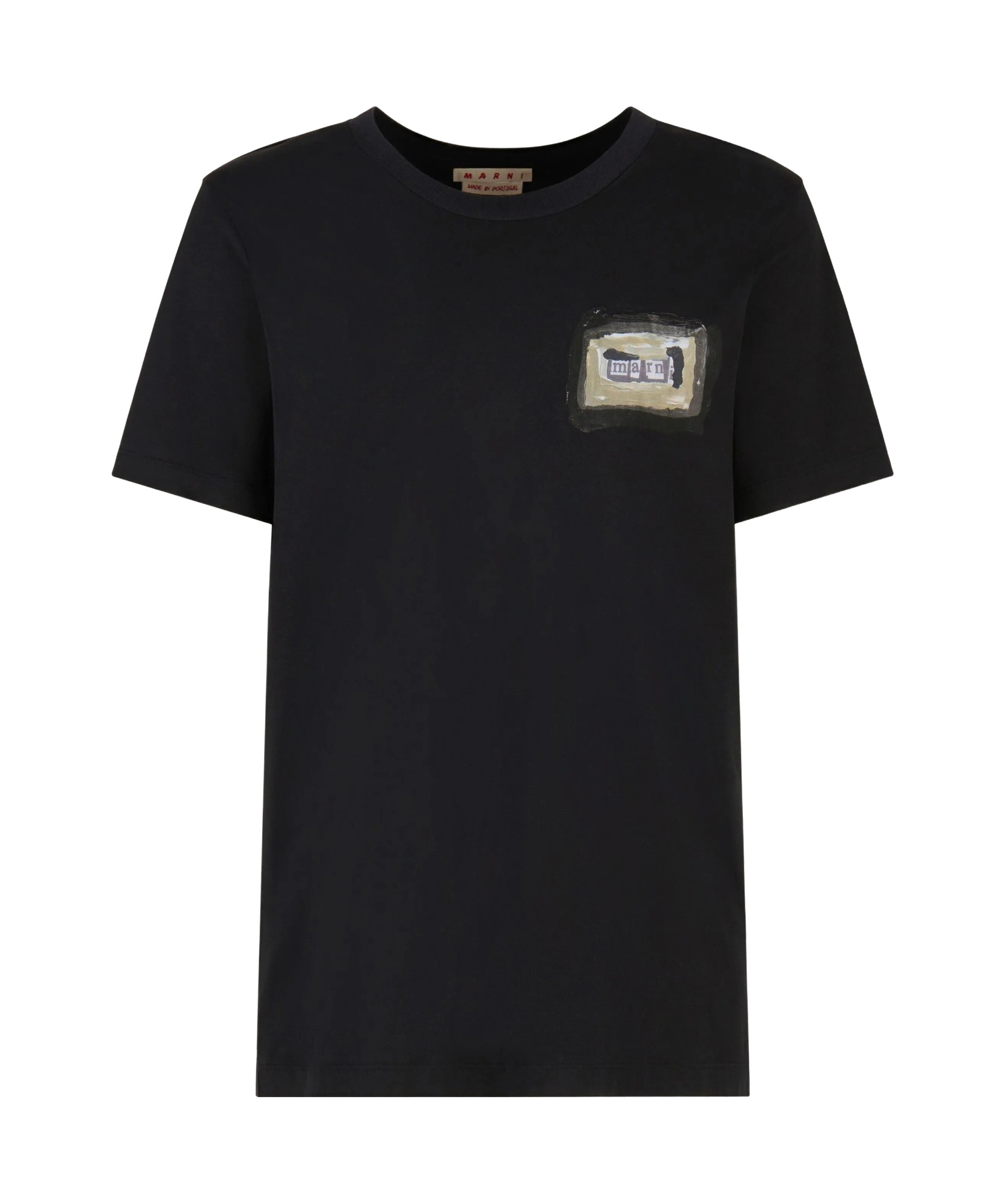 Marni Cotton Logo Graphic Tee In Black