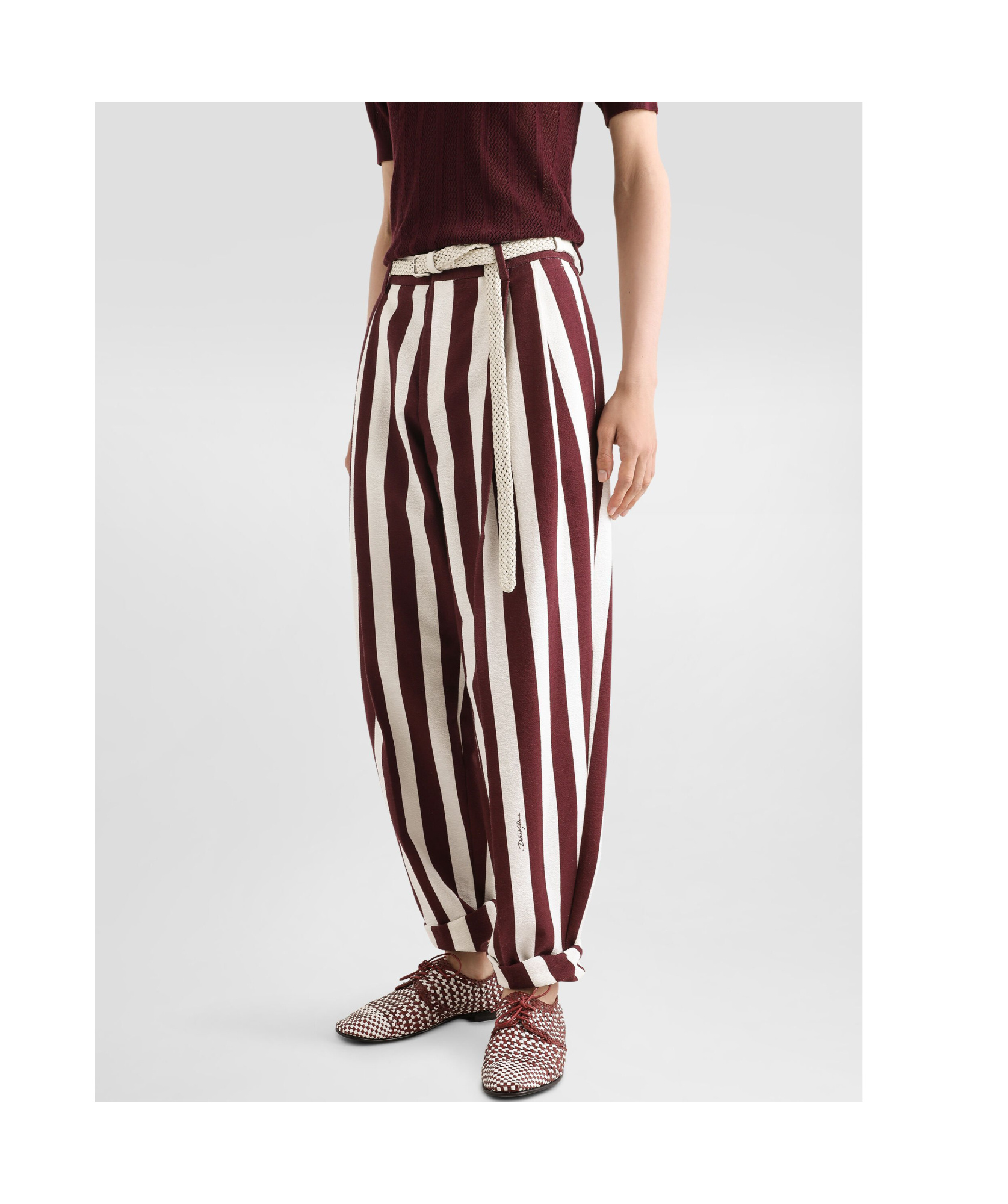 Dolce & Gabbana Striped Tapered Trousers In Multicolor