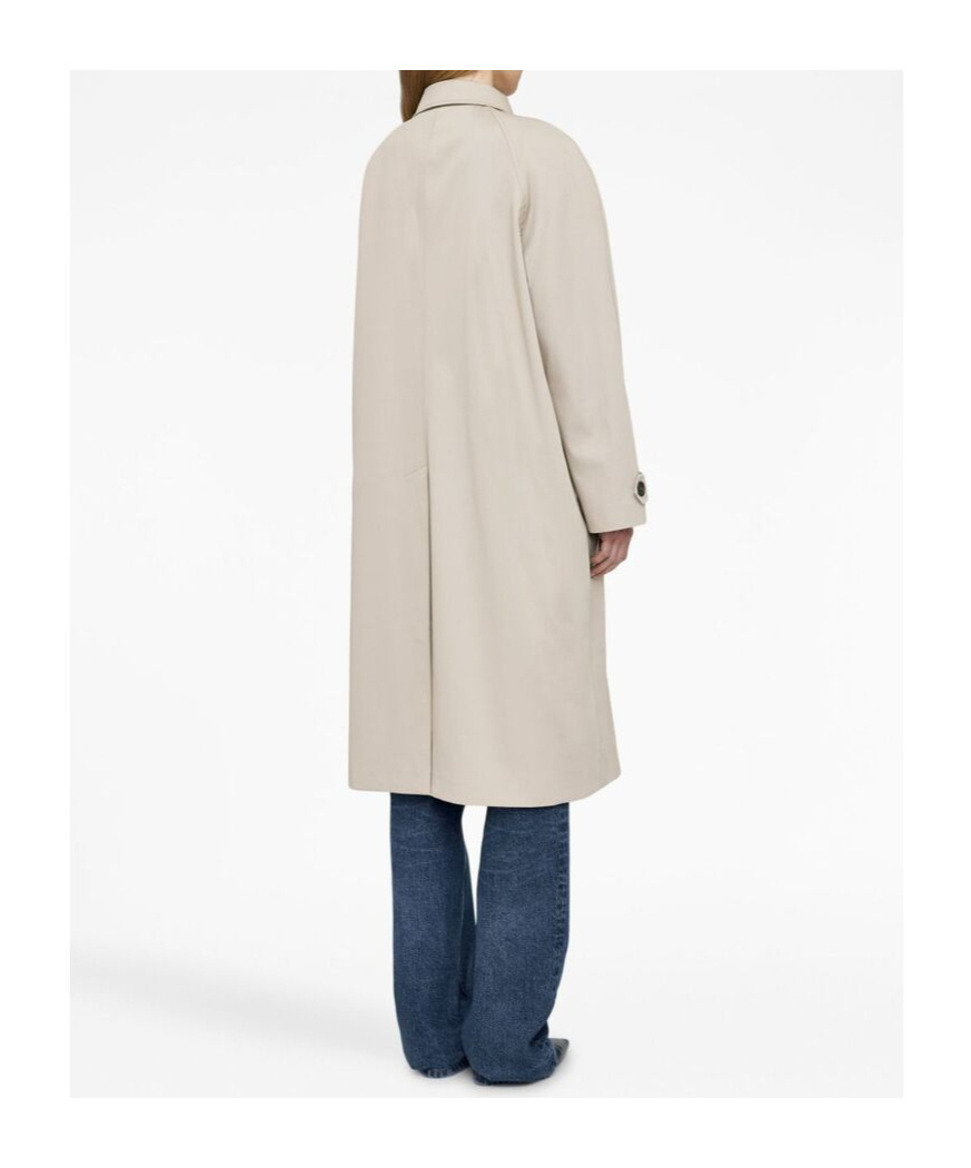 Anine Bing Randy Cotton Trench Coat In Nude
