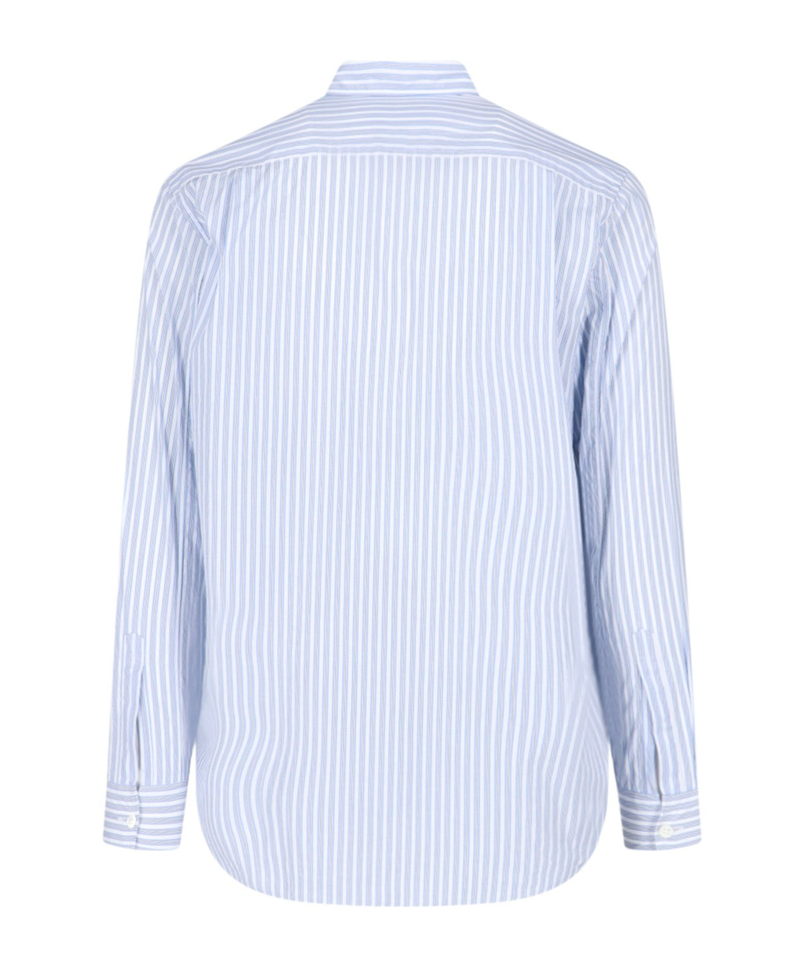 Comme Des Garçons Play Heart-patch Striped Shirt In Blue