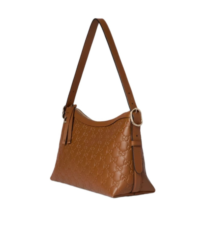 Gucci Gg Emblem Medium Shoulder Bag In Brown