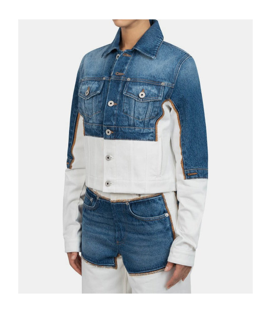 Jean Paul Gaultier Veste En Jean Trompe Loeil 'petit Grand' In Blue