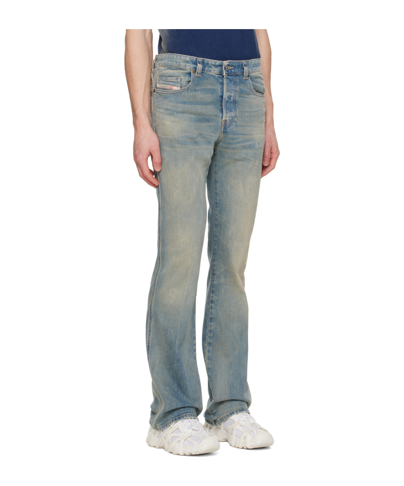 Diesel 1998 D-buck Low-rise Bootcut Jeans In Gray