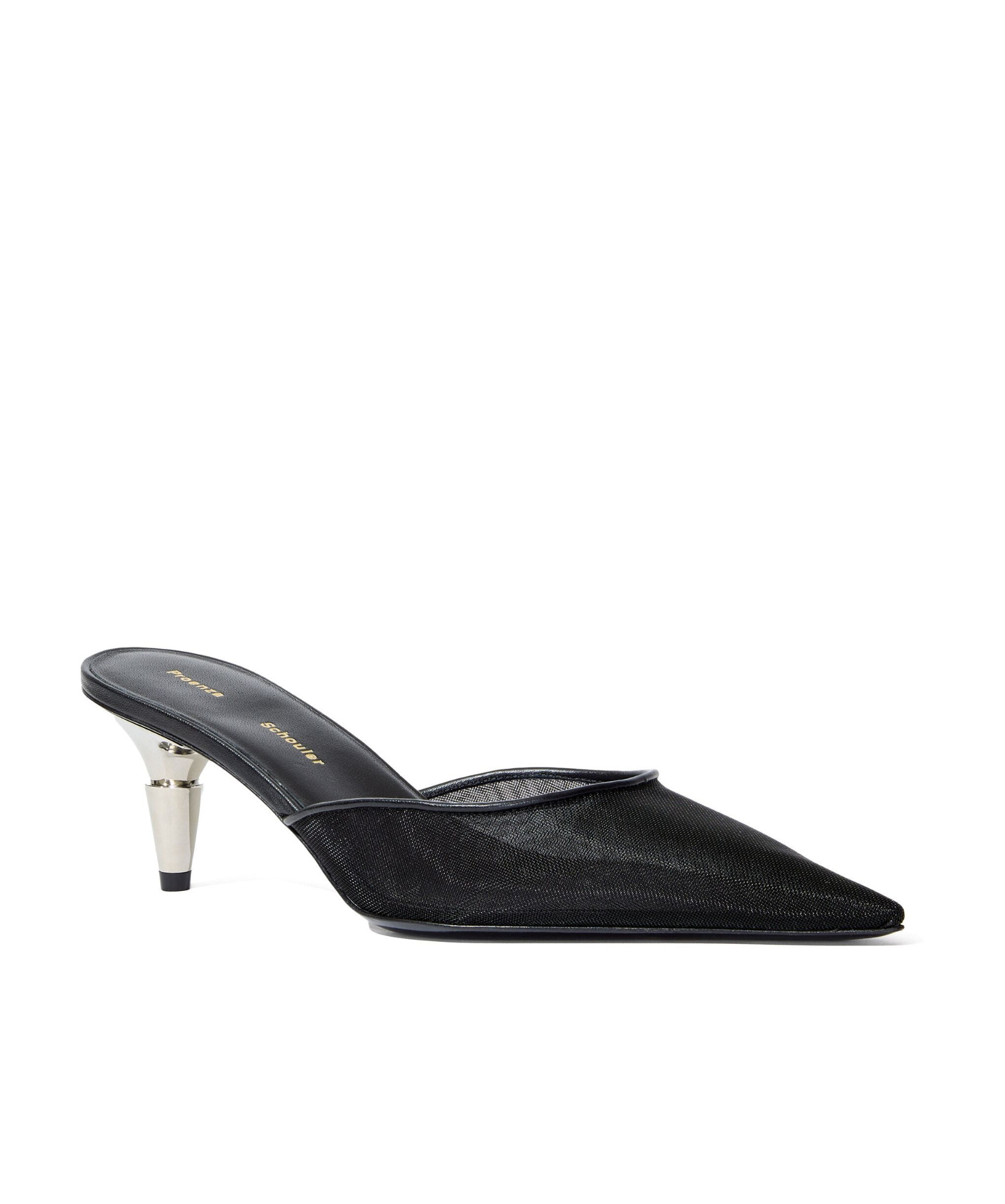 Shop Proenza Schouler Spike Tulle Mesh High Heels Muller Shoes In Black