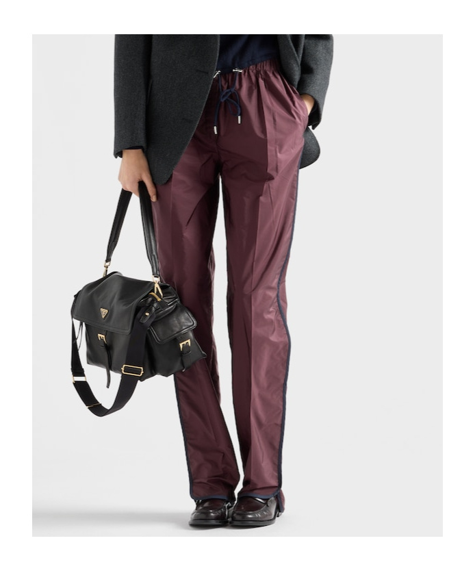 Prada Re-nylon Pants In Brown