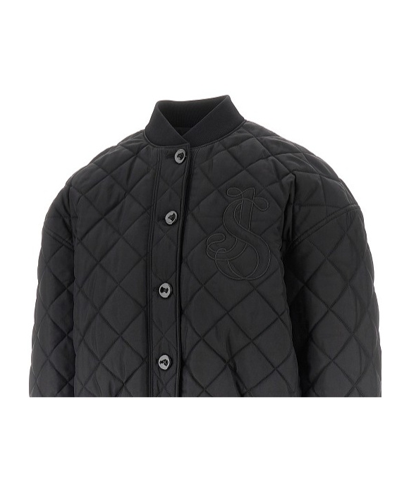 Jil Sander Diamond-quilted Twill Padded Bomber Jacket In Black