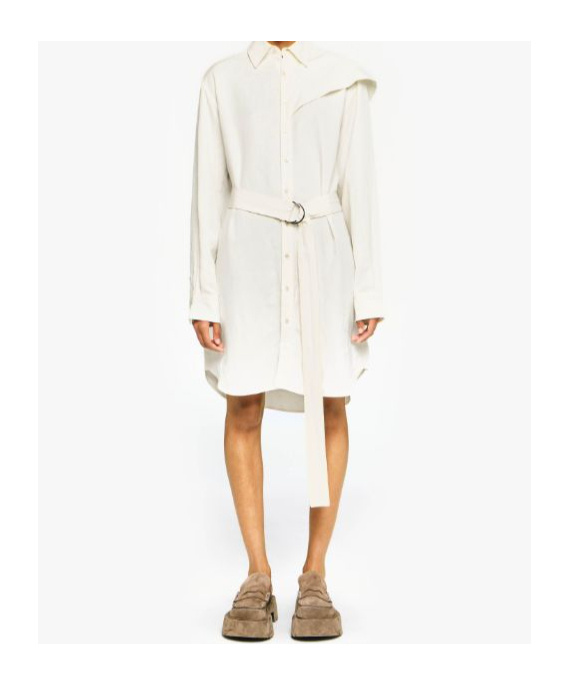 Jw Anderson Cape Shoulder Shirt Dress In White