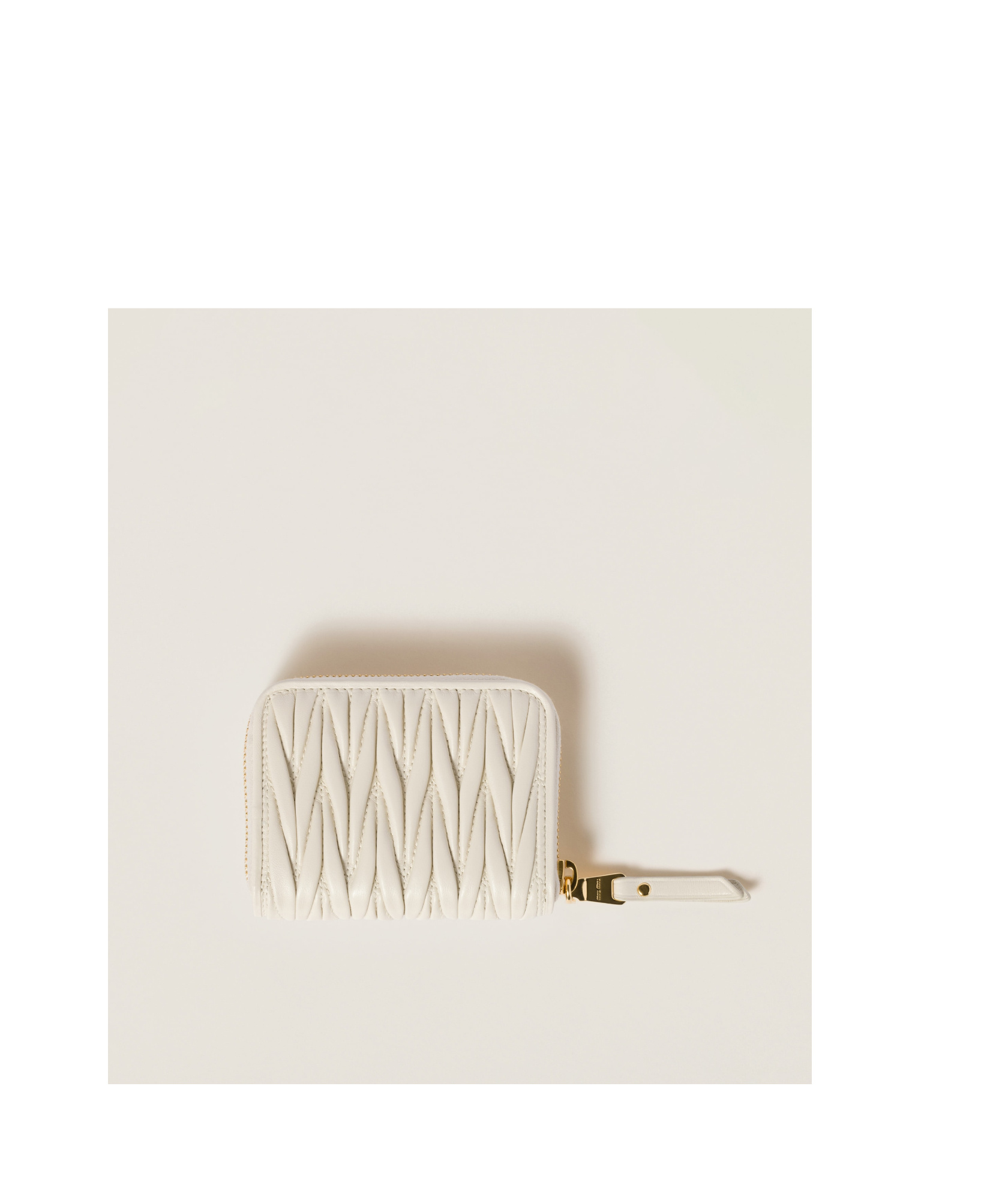 Miu Miu Zipper Wallet In Nude