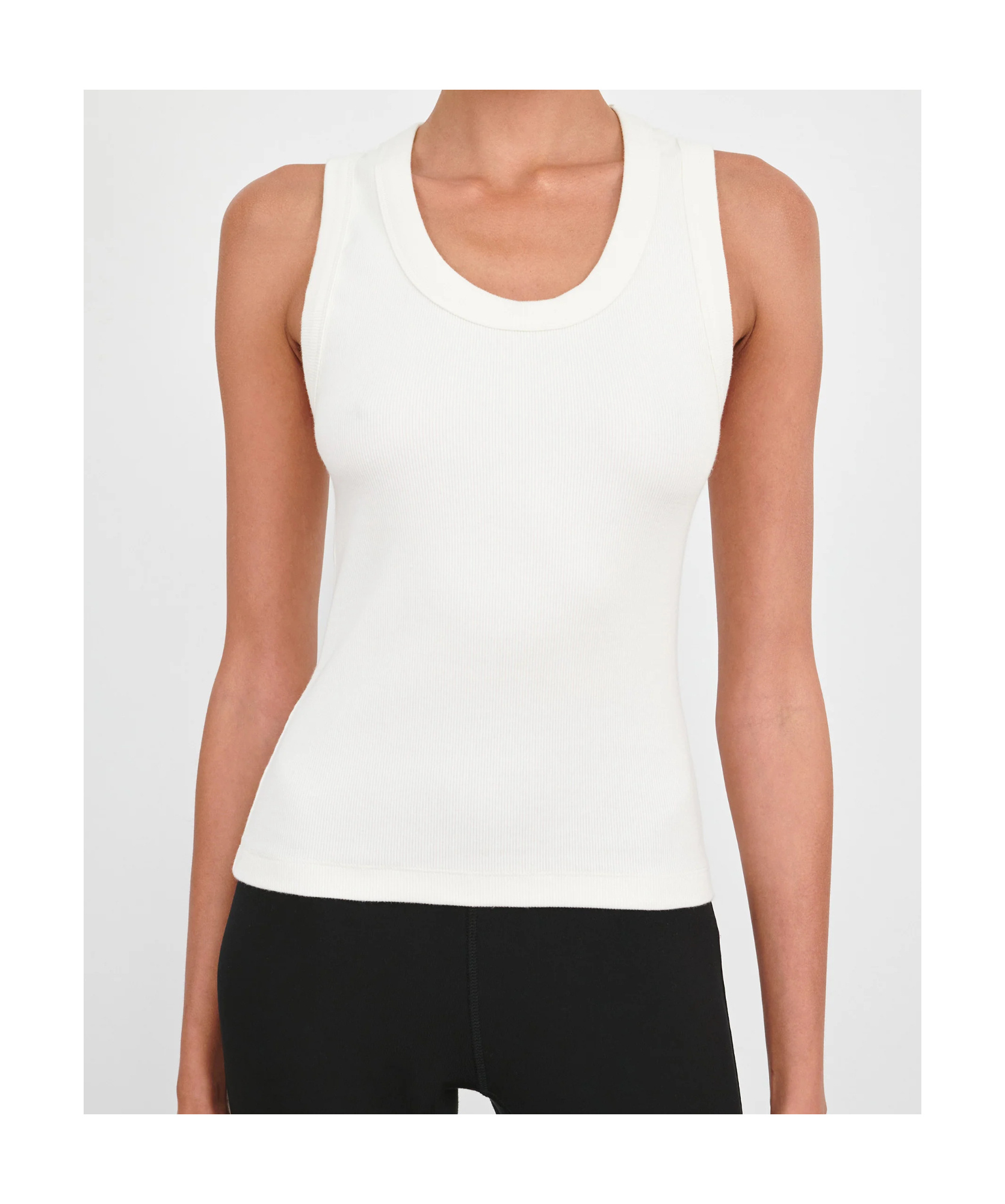Wardrobe.nyc Ribbed Cotton Jersey Tank Top In White