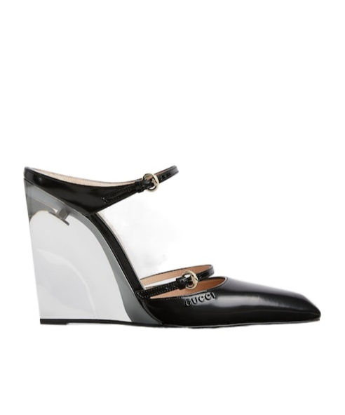 Shop Gucci Women's Wedge Mule In Black