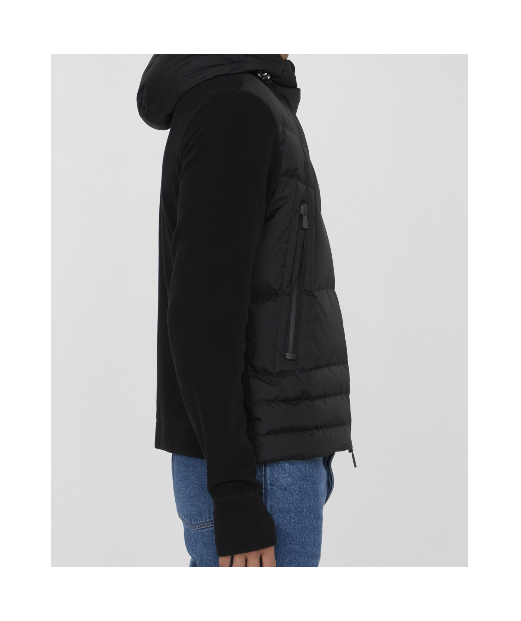 Moncler Grenoble Padded Hooded Cardigan In Black