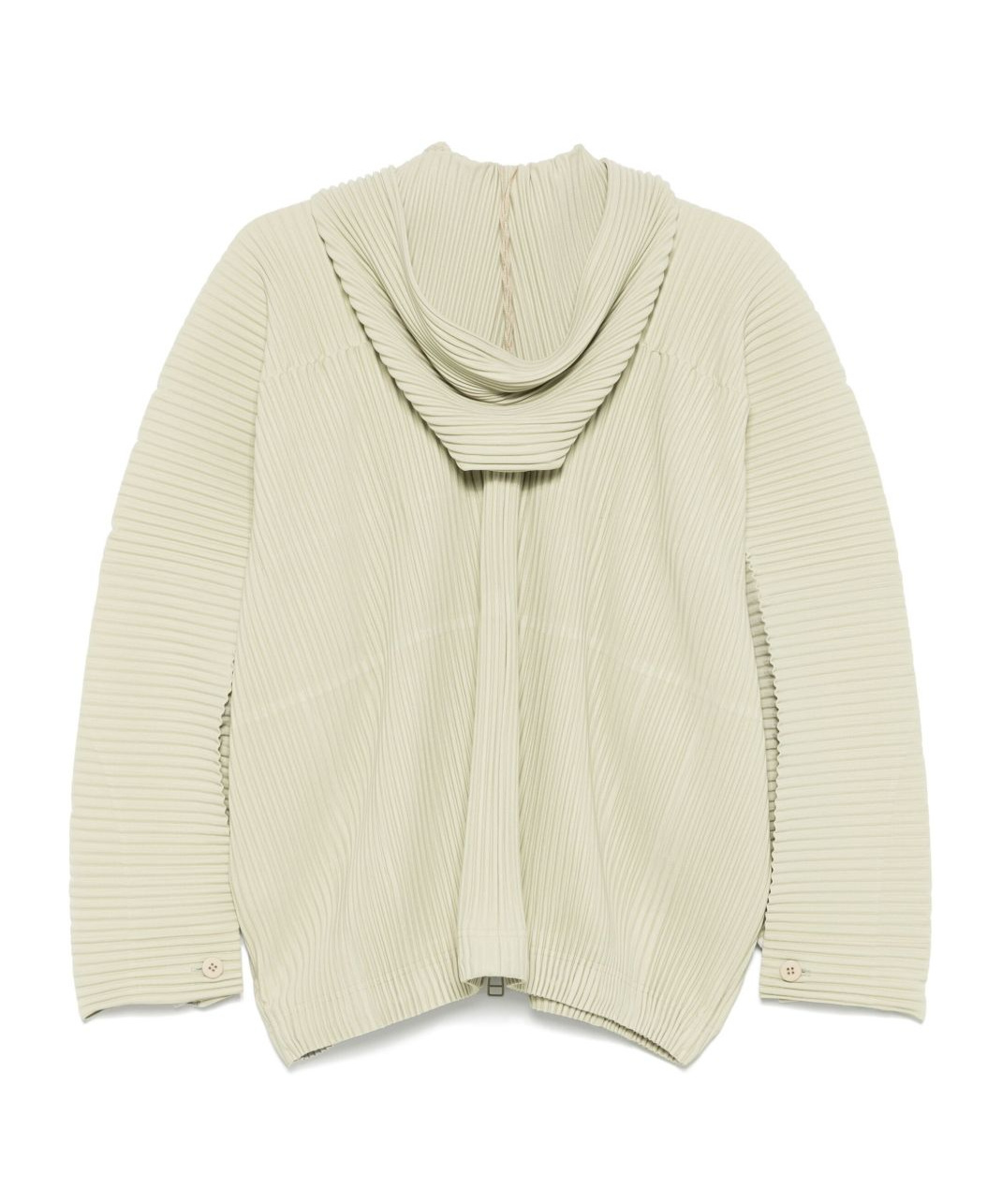 Issey Miyake Hooded Ribbed Texture Front Pockets Long Sleeves