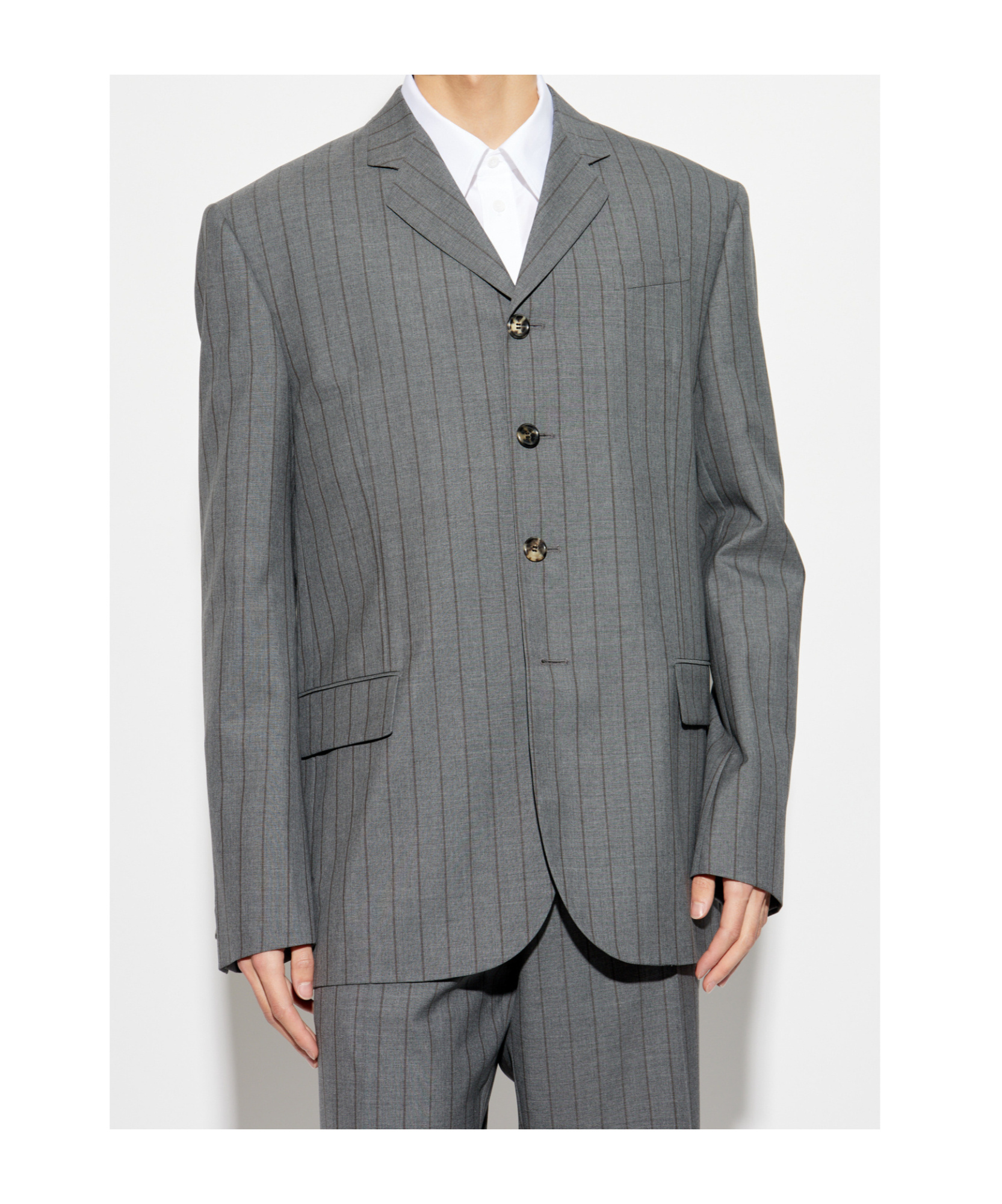 Moschino Long-sleeved Suit Coat In Gray
