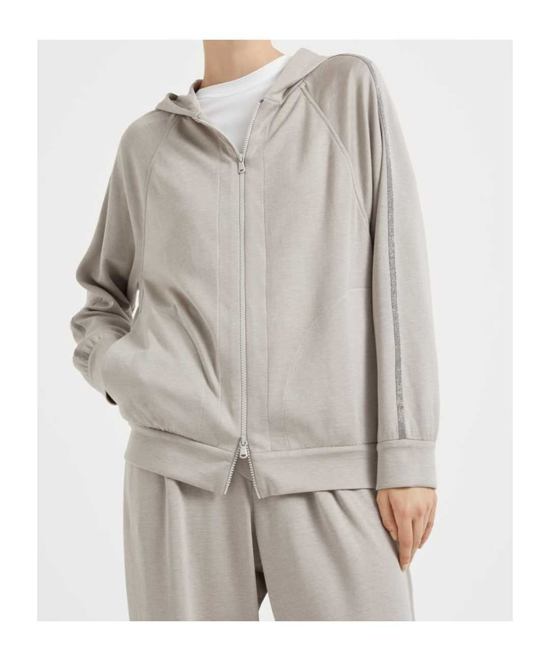 Brunello Cucinelli Monili Chain-detail Hooded Jacket In White