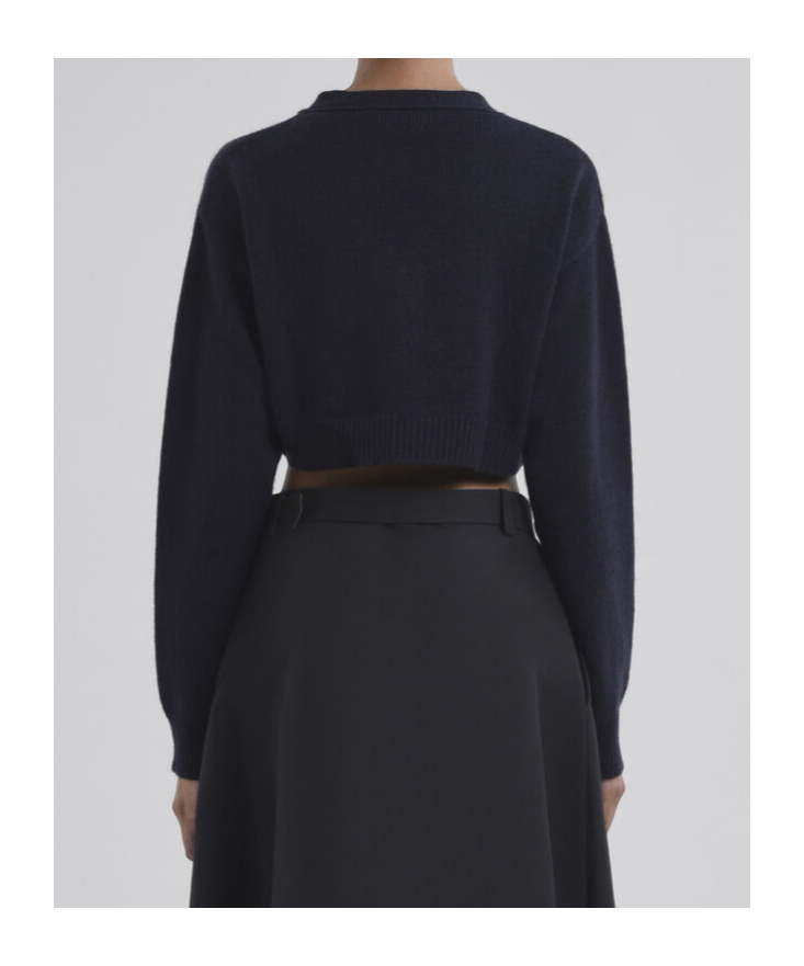 Marni Blue Silk And Wool Blend Cardigan With Contrasting Back Panel In Black