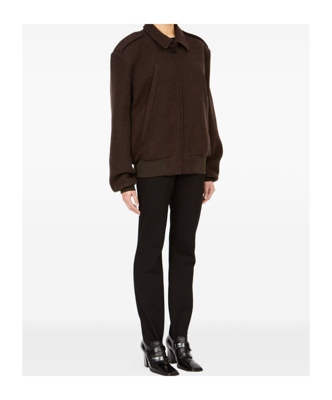 Mm6 Maison Margiela Sports Jacket With Epaulettes And Ribbed Cuffs In Brown