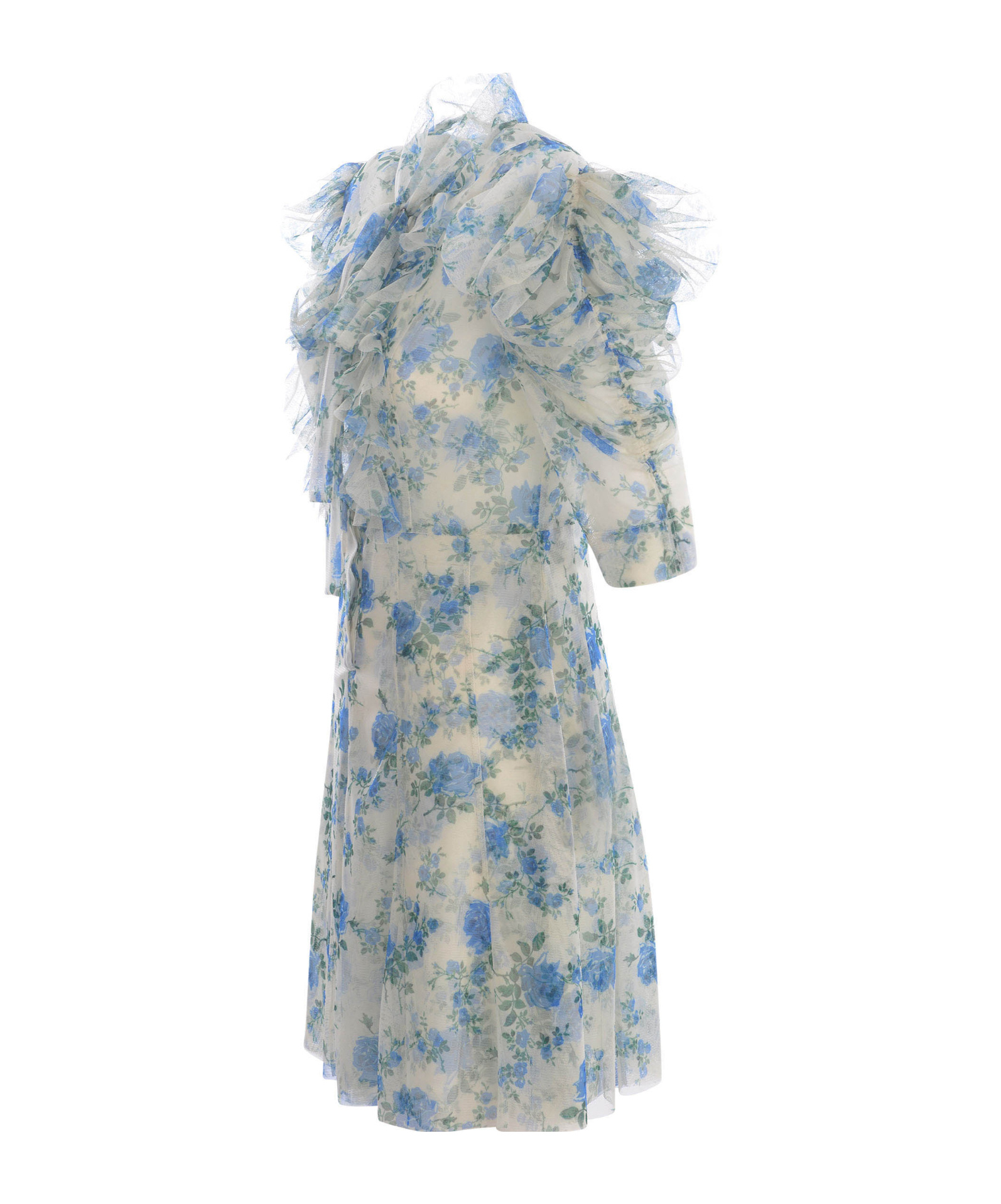 Philosophy Di Lorenzo Serafini Minidress In Tulle With Floral Print In Blue