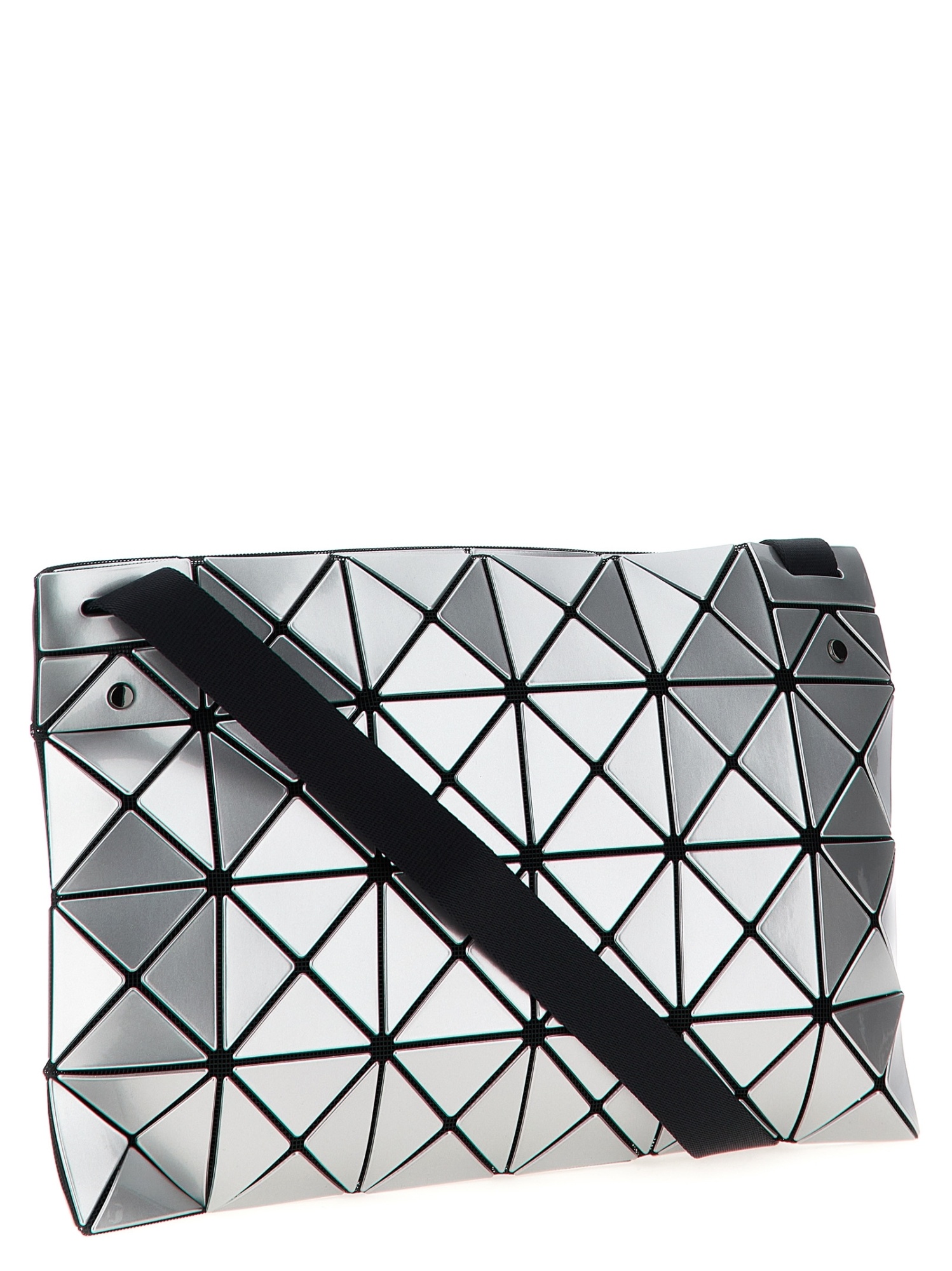 Bao Bao Issey Miyake Geometric Pattern Crossbody Bag In Silver