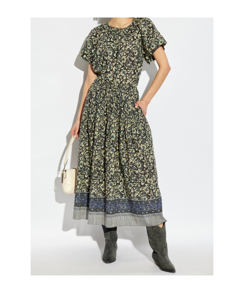 Ulla Johnson Avia Pleated Cotton-blend Midi Skirt In Gray