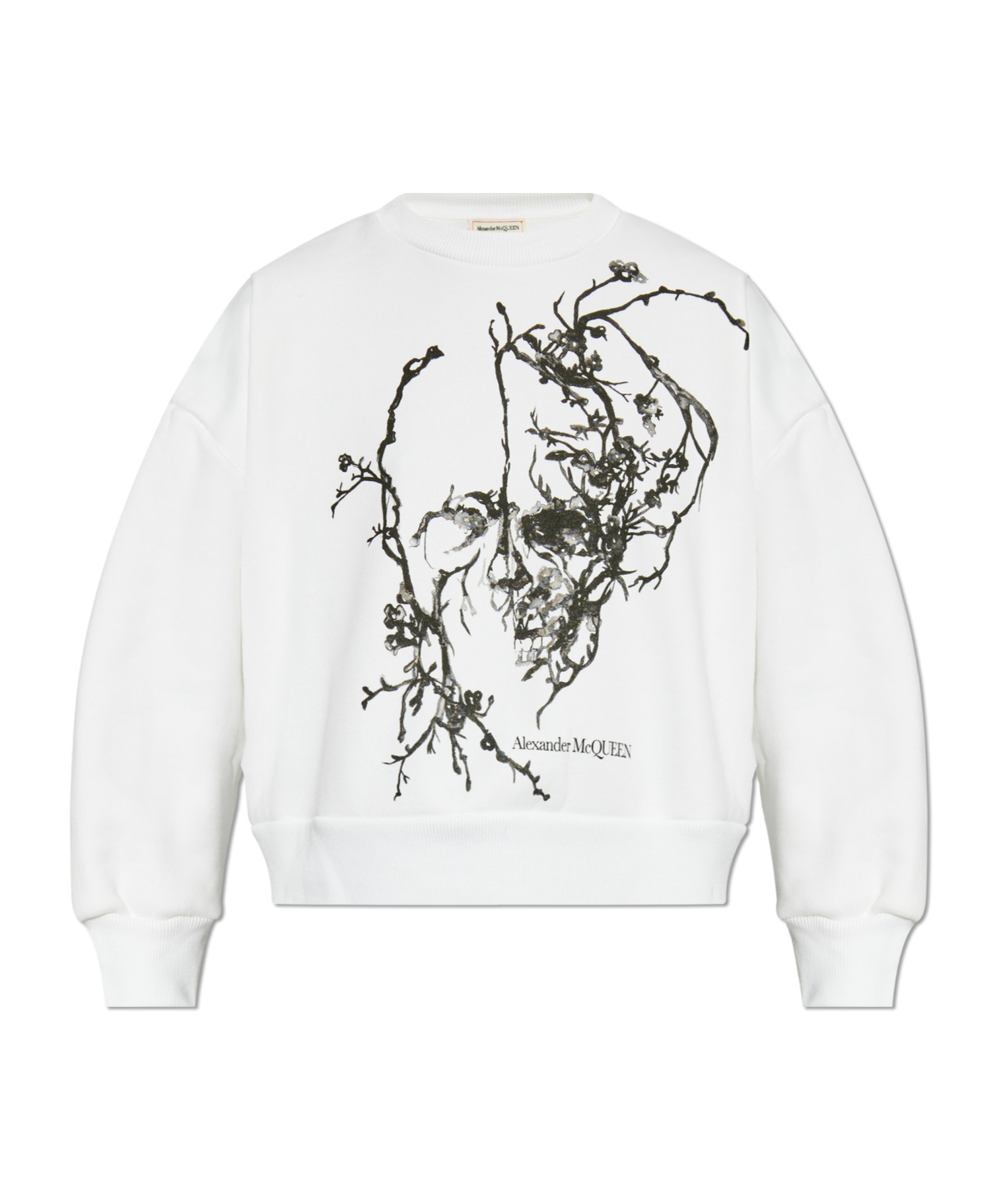 Alexander Mcqueen White Graphic-print Blouse In White