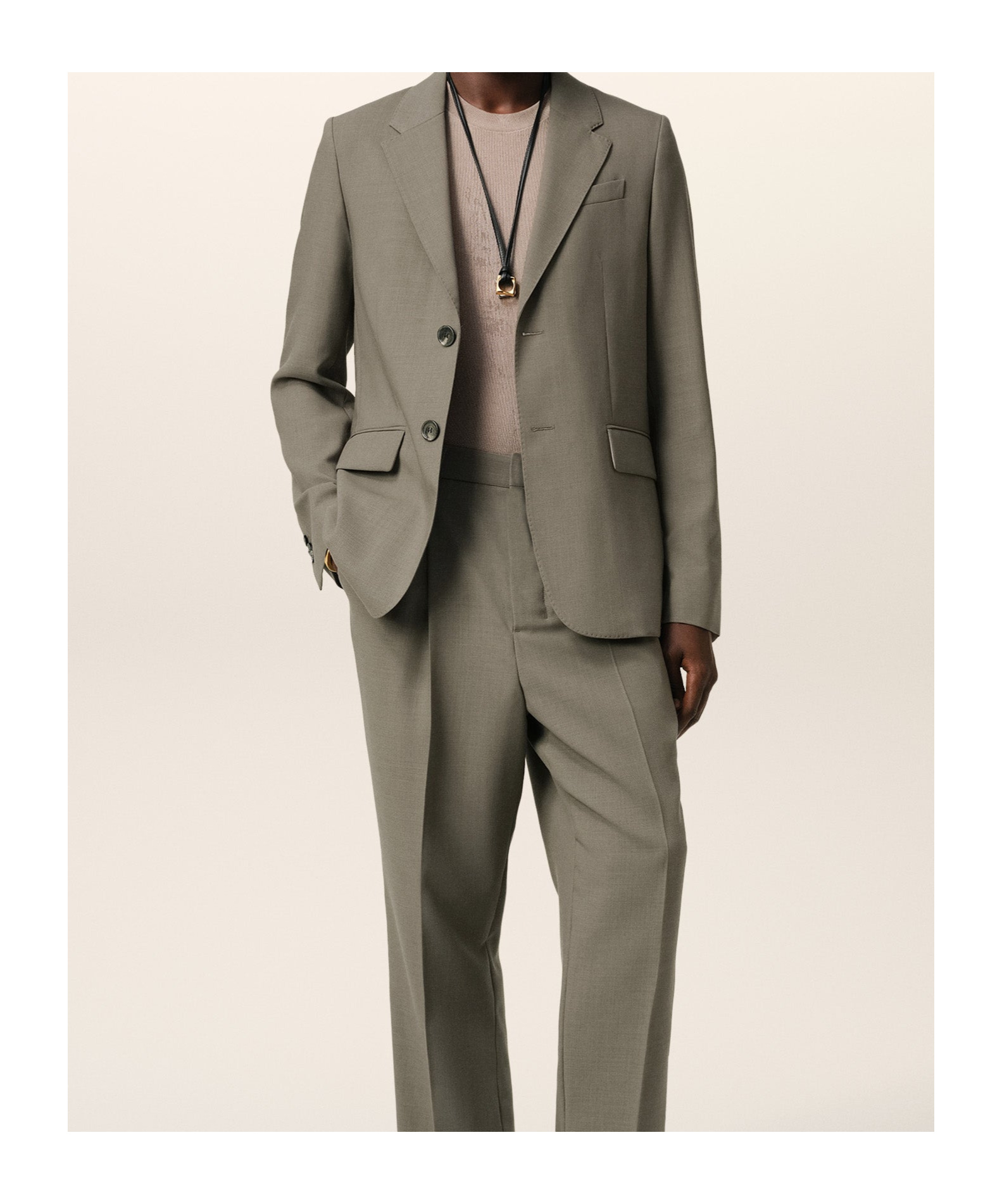 AMI ALEXANDRE MATTIUSSI LONG-SLEEVED WOOL SUIT COAT 