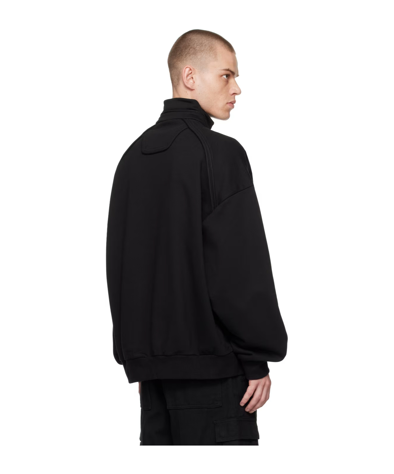 Juunj Half-zipper Stand-collar Sweatshirt In Black