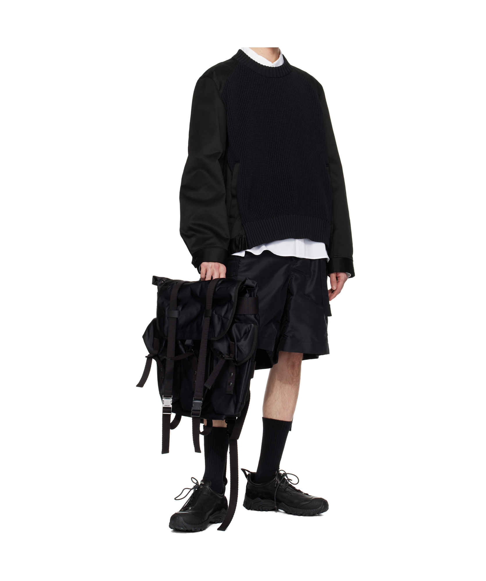 Sacai Long Sleeve Sweater In Black