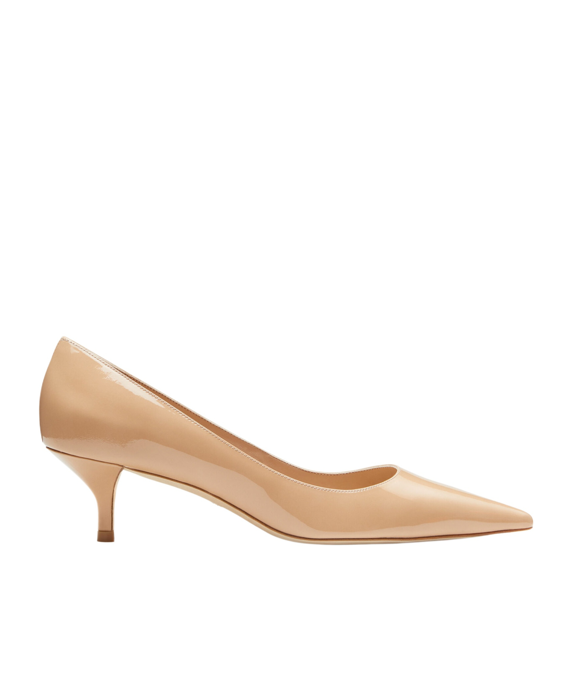 Stuart Weitzman Stuart Pointed Toe Kitten Heel Pumps In Nude