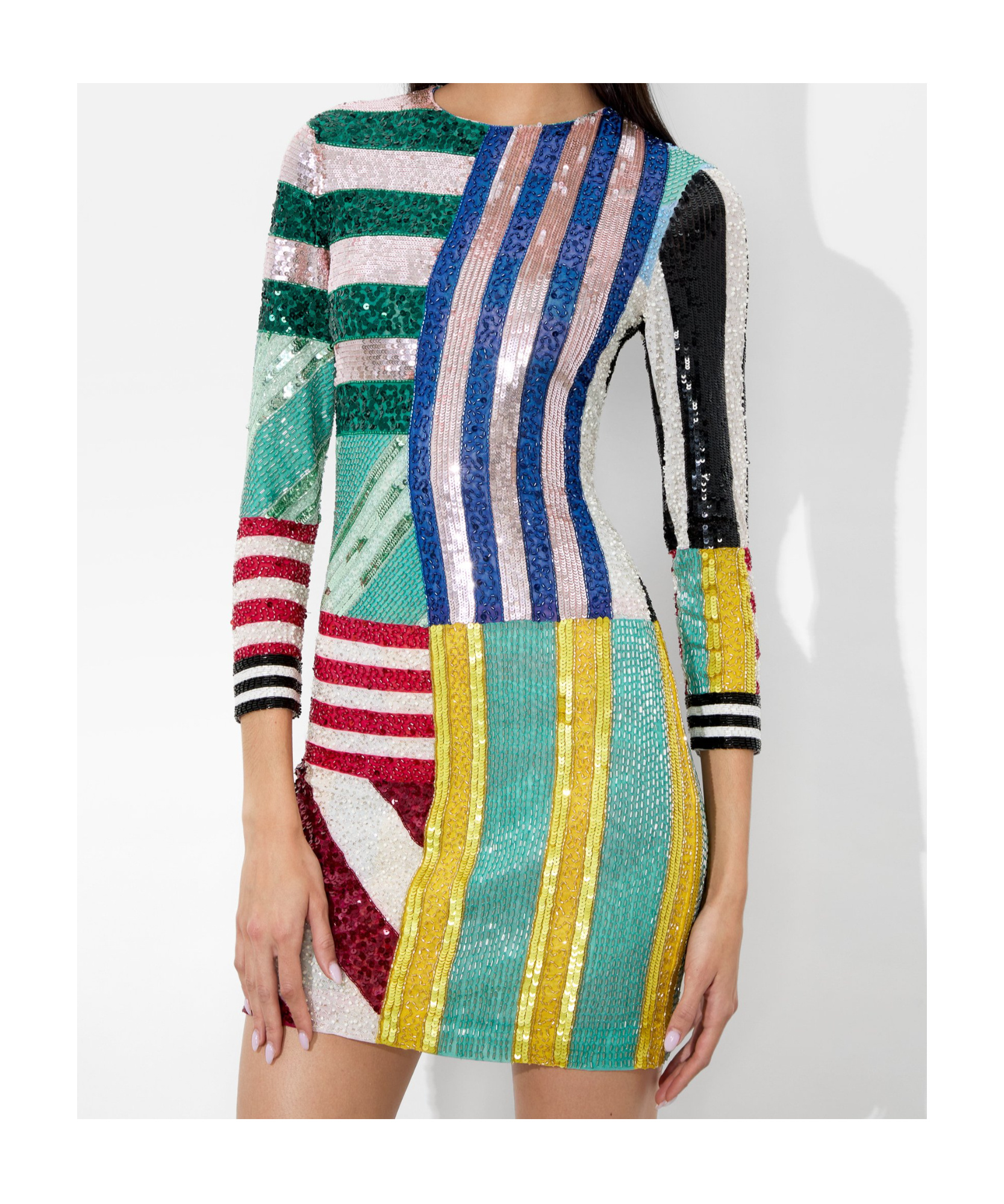Alice And Olivia Delora Embellished Mini Dress In Multicolor