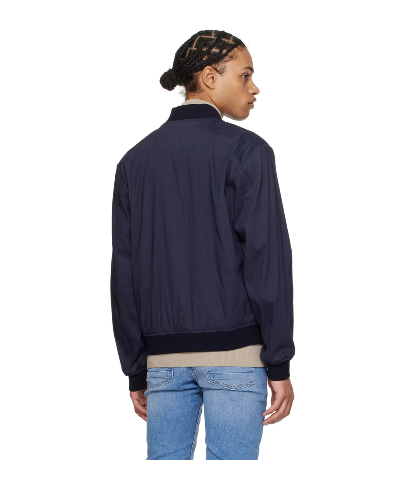 Hugo Boss Jacket With A Stand-neck Zipper In Black