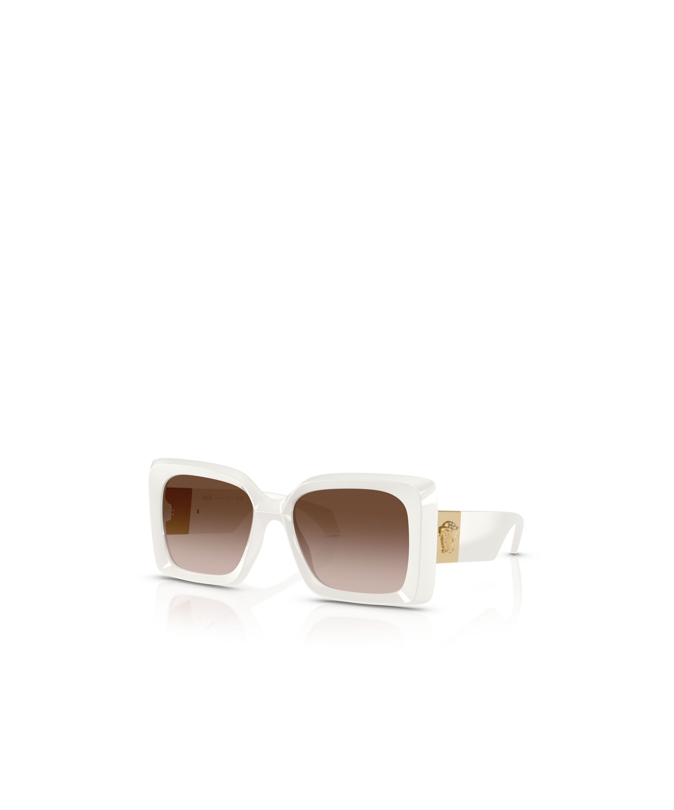 Versace Geometric Frame Sunglasses In White