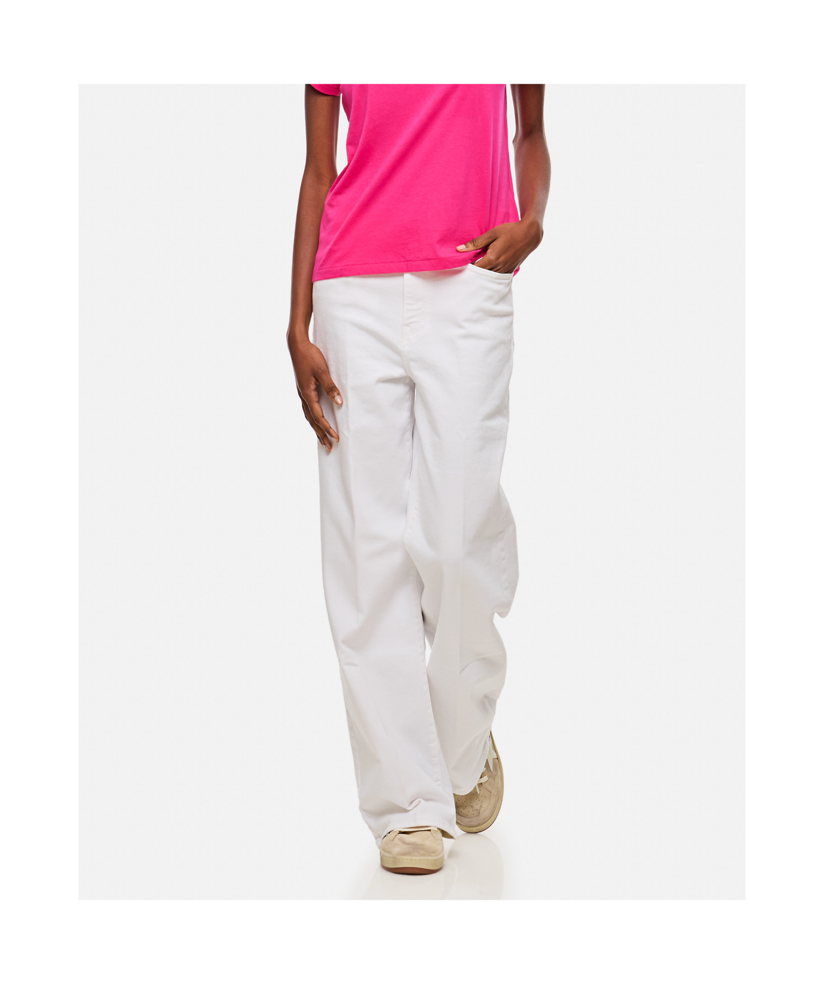 Frame Womens Au Natural Clean The Hang Straight-leg Denim Jeans In White