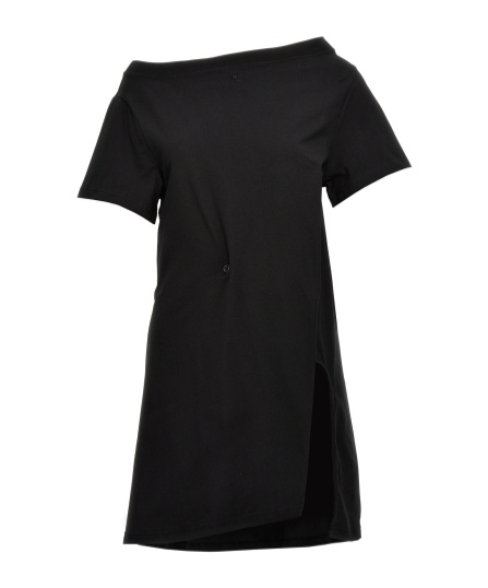 Shop Courrèges Asymmetric Mini Dress In Black