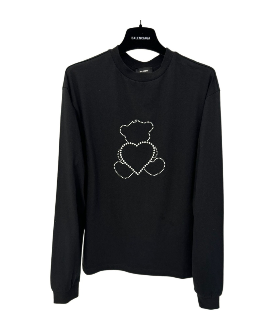 We11 Done Long-sleeved Round-neck Sweater In Black